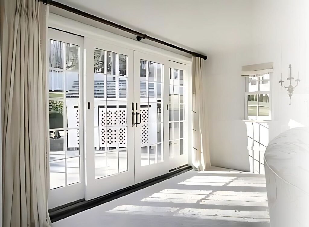 Energy Efficient Door with white curtain